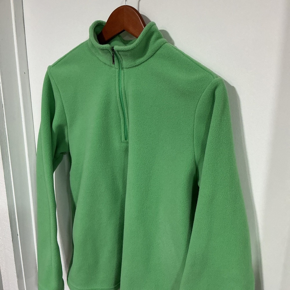 L.L. Bean Quarter Zip Fleece, Women's Medium, Green, Outdoors, EUC, 0CVP7 - Picture 2 of 10